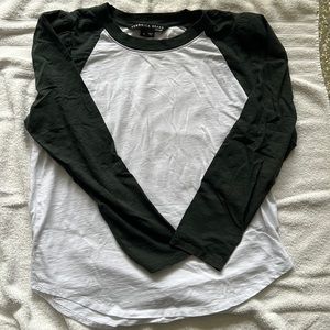 Veronica Beard puff Mason Baseball Tee Shirt Medium